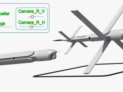  Hero 120SF Portable Drone Weapon with UAV in Flight Rigged 