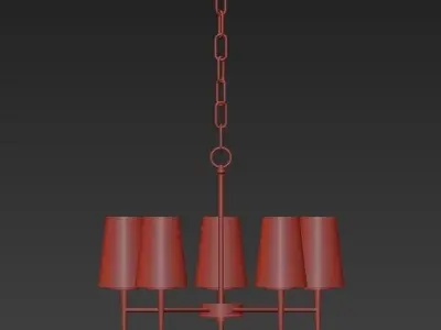 Chandelier with four lamps 3D model
