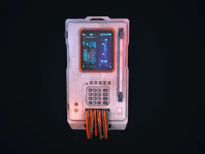 Sci Fi Console Low-poly 3D model