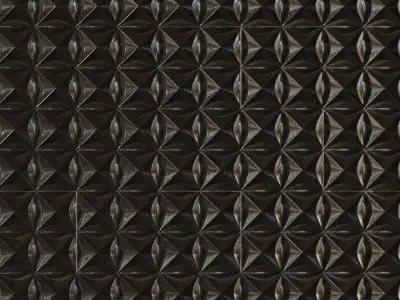 Gothic Metallic Floral Relief Tiles PBR Seamless Texture