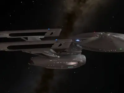 Refit Constitution Class USS Enterprise Low-poly 3D model