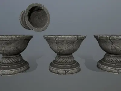 angel fountain Low-poly 3D model