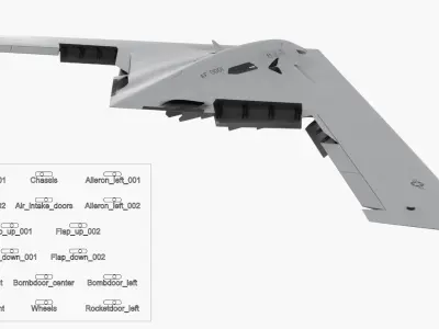  B-21 Raider Sixth Generation Bomber Used White Rigged 
