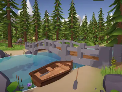 Low Poly Fantasy Medieval Bundle Low-poly 3D model