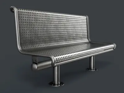Metal Modern Bench 31 PBR Game Ready Low-poly 3D model