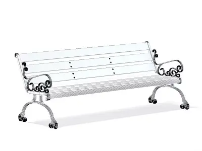 Garden Bench 3D Model 3D model
