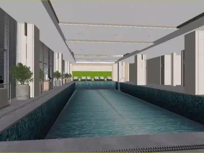 Indoor heated swimming pool 3D model