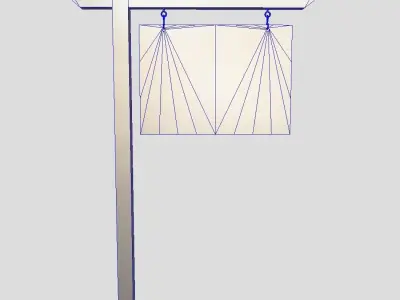 Sign 1 street Low-poly 3D model