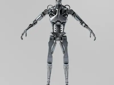T-800 Endoskeleton Terminator Rigged Low-poly 3D model