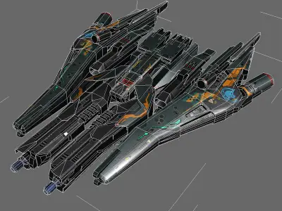 SF KORAZ Gunship B3 Low-poly 3D model
