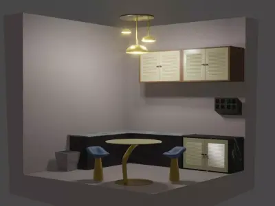 Project Room 02 kitchen Low-poly 3D model