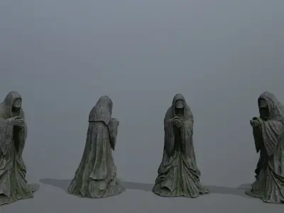 Ruin set Low-poly 3D model