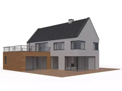 Modern family house 3D model