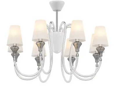 NAOMI light chrome chandelier with shades 3D model