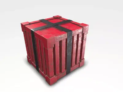 Metal Drop Box Low-poly 3D model