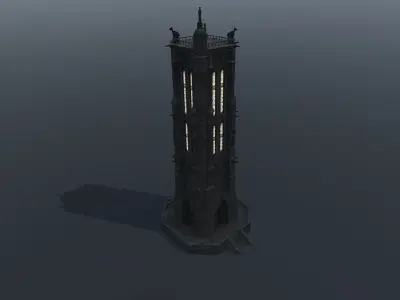 Tour Saint Jacques Low-poly 3D model