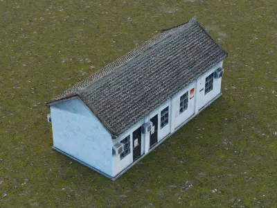 Rural Self-built House Low-poly 3D model