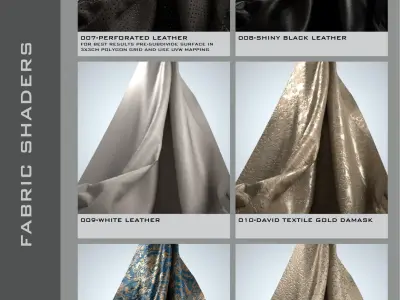 Shaders for VrayforC4D - Bundle 01 Fabric 3D model