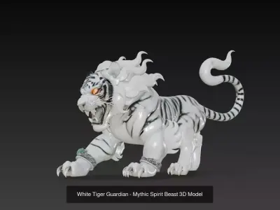 White Tiger Guardian - Celestial Spirit Beast 3D Collection 3D Model Pack