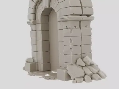 Fantasy Stone Dungeon Doorway Frame for 3D print 3D model