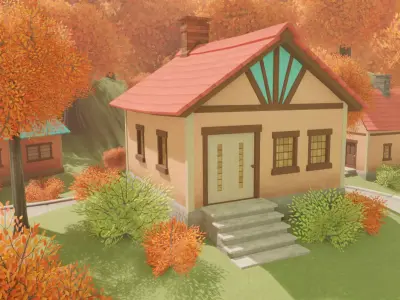 Autumn Village 3D model
