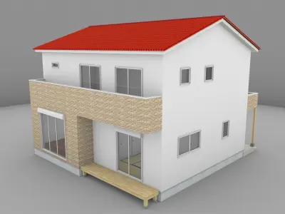 House model for background 08 Low-poly 3D model