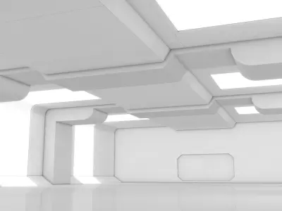 Sci Fi Warehouse Low-poly 3D model buy