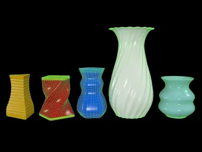Flower Vases 3D Model Pack