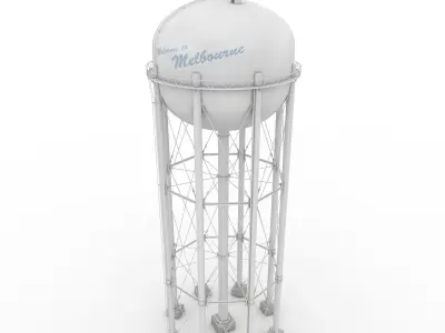 Water Tower Low-poly 3D model