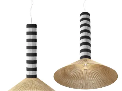 Tribe LED handmade rope pendant lamp by AMPM 3D model