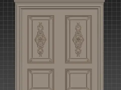 wooden door collection Low-poly 3D model