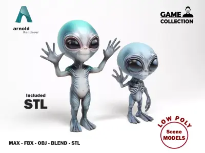 Small Aliens 2 Low-poly 3D model