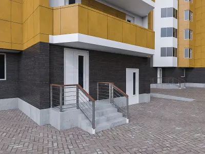 High-rise Residential Apartment Buildings  Low-poly 3D model