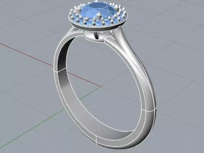 HALO RING SIZE 6 FOR A 5MM STONE AND 1MM SIDE STONES 3D print model