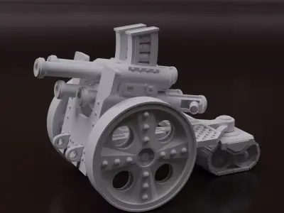 Squat Gun and Support Weapon Carriage 3D print model