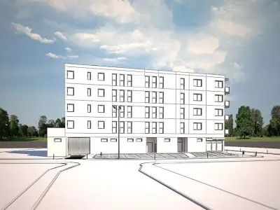 CORNER MULTI-FAMILY BUILDING  3D model