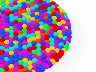 Carpet made of soft colored balls 3D model
