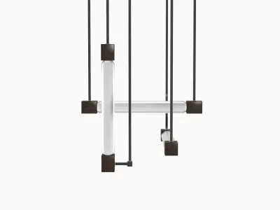 Luminescent chandelier tube glass lamps for Cinema 4d Low-poly 3D model