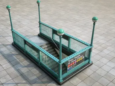 Subway Entrance  Low-poly 3D model