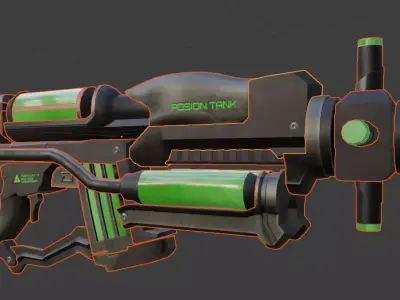 Sci-Fi Poison Gun Low-poly 3D model