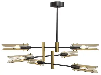 Black Glass Chandelier Low-poly 3D model