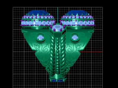 royal twin crown ring luxurious 3D jewelry model STL 3D print model
