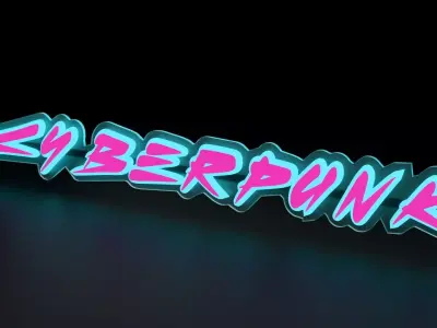 Cyberpunk Neon Sign - Futuristic Sci-Fi Light Asset Low-poly 3D model