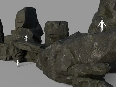 Mountain cliff Rocks - 3D Models PBR Pack 06 Low-poly 3D model
