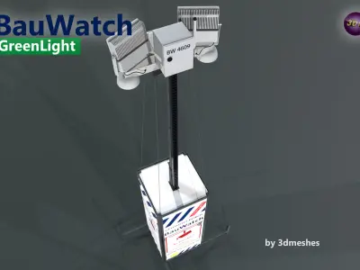 Bauwatch - Construction sites security camera Low-poly 3D model