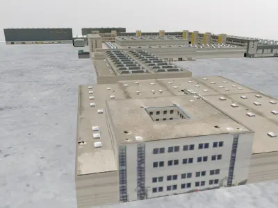 EDDF Cargo Terminal 2 Low-poly 3D model