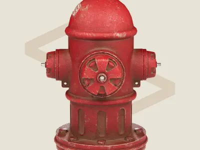 Fire Hydrant GameDev Low-poly 3D model