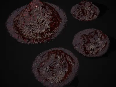 Blood and Guts Piles Low-poly 3D model