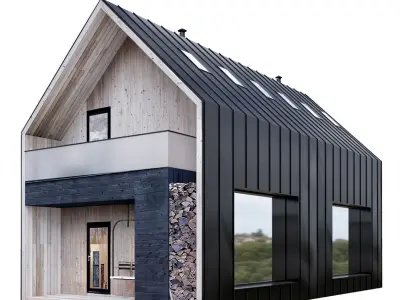 Barn houses 3D model