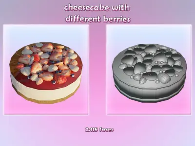Dessert SET Low-poly 3D model